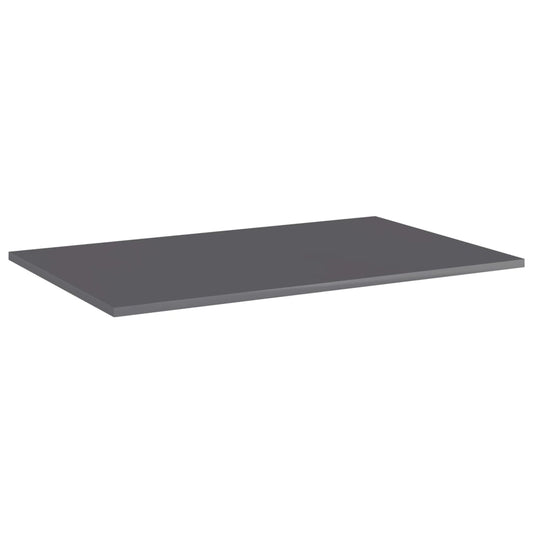 805360 vidaXL Bookshelf Boards 4 pcs High Gloss Grey 80x50x1,5 cm Engineered Wood