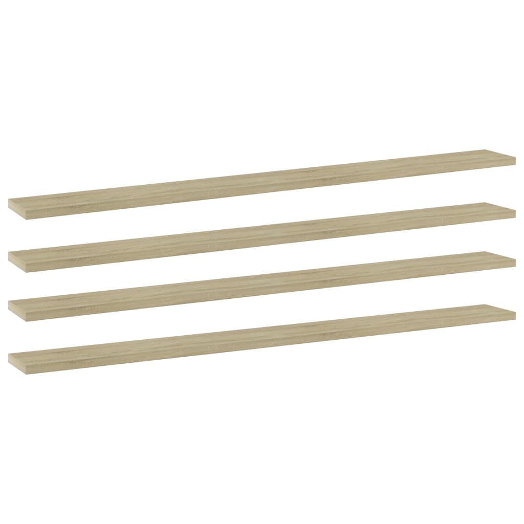 805368 vidaXL Bookshelf Boards 4 pcs Sonoma Oak 100x10x1,5 cm Engineered Wood