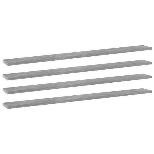 805370 vidaXL Bookshelf Boards 4 pcs Concrete Grey 100x10x1,5 cm Engineered Wood