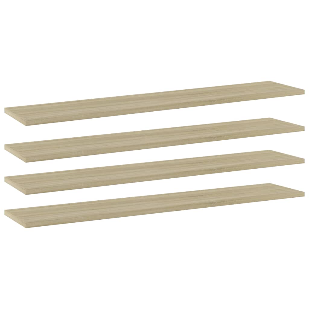 805384 vidaXL Bookshelf Boards 4 pcs Sonoma Oak 100x20x1,5 cm Engineered Wood