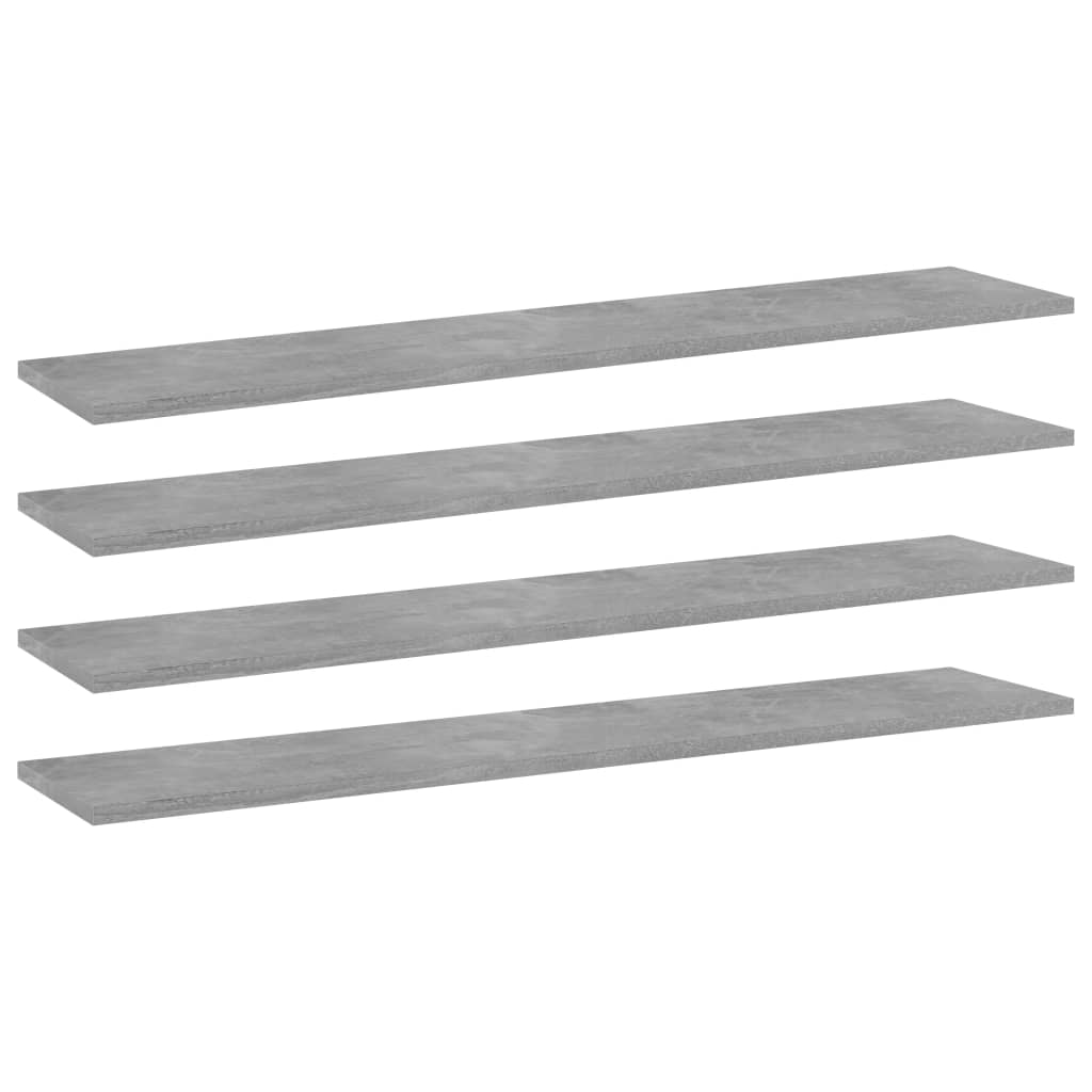 805386 vidaXL Bookshelf Boards 4 pcs Concrete Grey 100x20x1,5 cm Engineered Wood