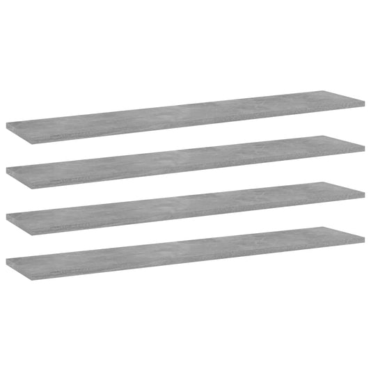 805386 vidaXL Bookshelf Boards 4 pcs Concrete Grey 100x20x1,5 cm Engineered Wood