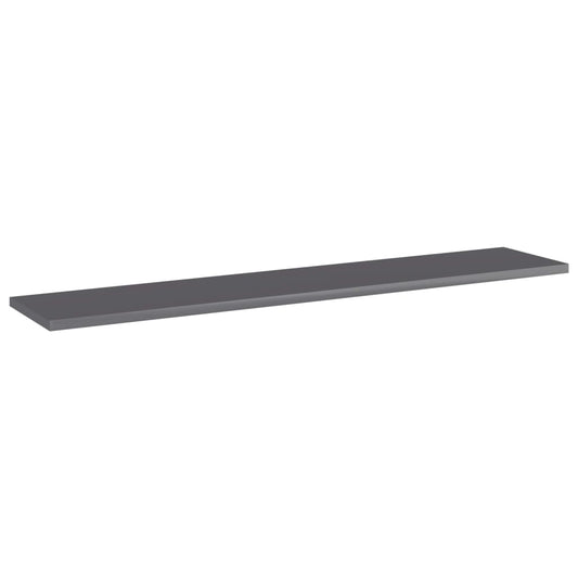 805392 vidaXL Bookshelf Boards 4 pcs High Gloss Grey 100x20x1,5 cm Engineered Wood