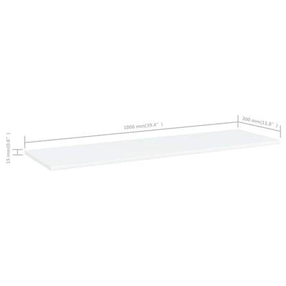 vidaXL Bookshelf Boards 8 pcs White 100x30x1.5 cm Engineered Wood