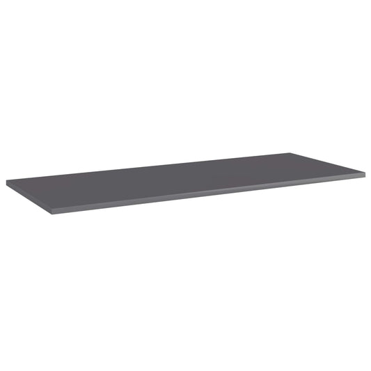 805417 vidaXL Bookshelf Boards 4 pcs High Gloss Grey 100x40x1,5 cm Engineered Wood