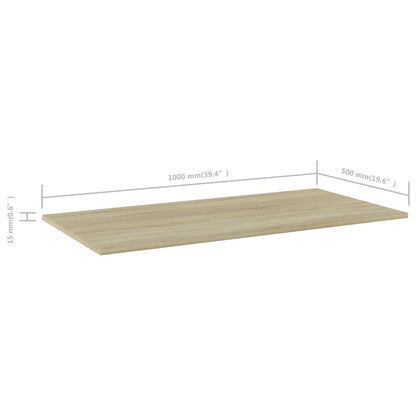 805421 vidaXL Bookshelf Boards 4 pcs Sonoma Oak 100x50x1,5 cm Engineered Wood