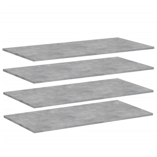 805422 vidaXL Bookshelf Boards 4 pcs Concrete Grey 100x50x1,5 cm Engineered Wood