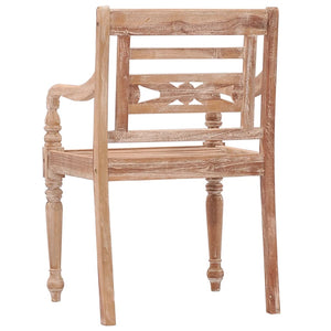 vidaXL Batavia Chairs 2 pcs White Wash Solid Teak Wood