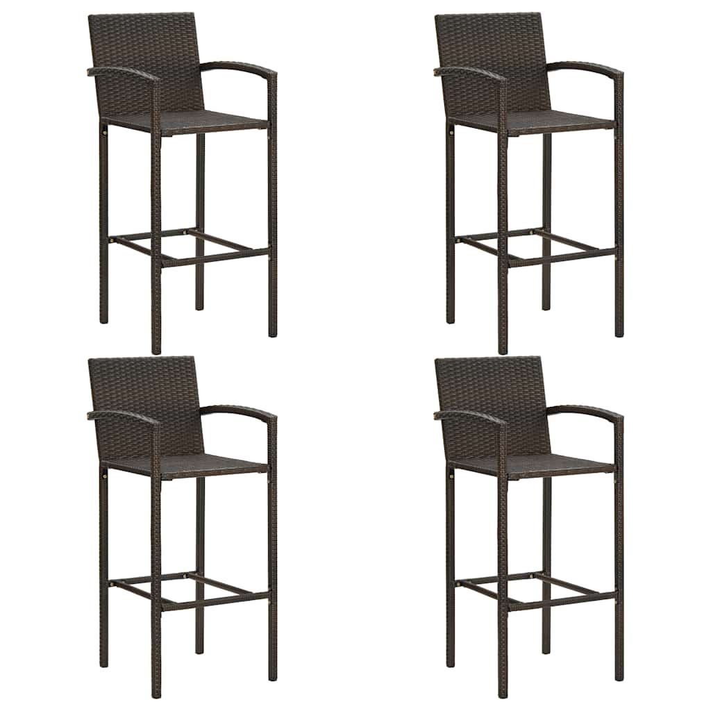 vidaXL Garden Bar Set | Brown | PE rattan | Medium | Seats Many | Garden Bar Set