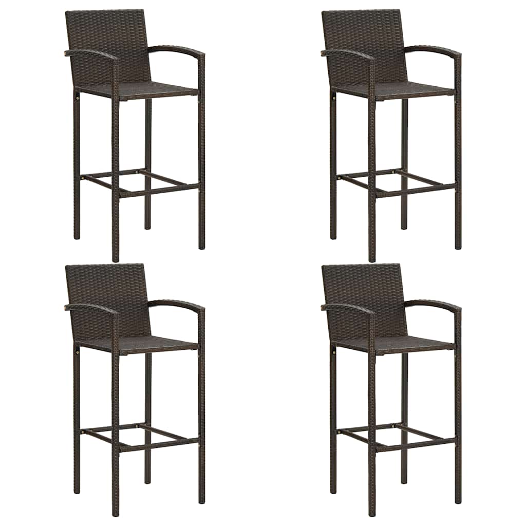 vidaXL Garden Bar Set | Brown | PE rattan | Medium | Seats Many | Garden Bar Set