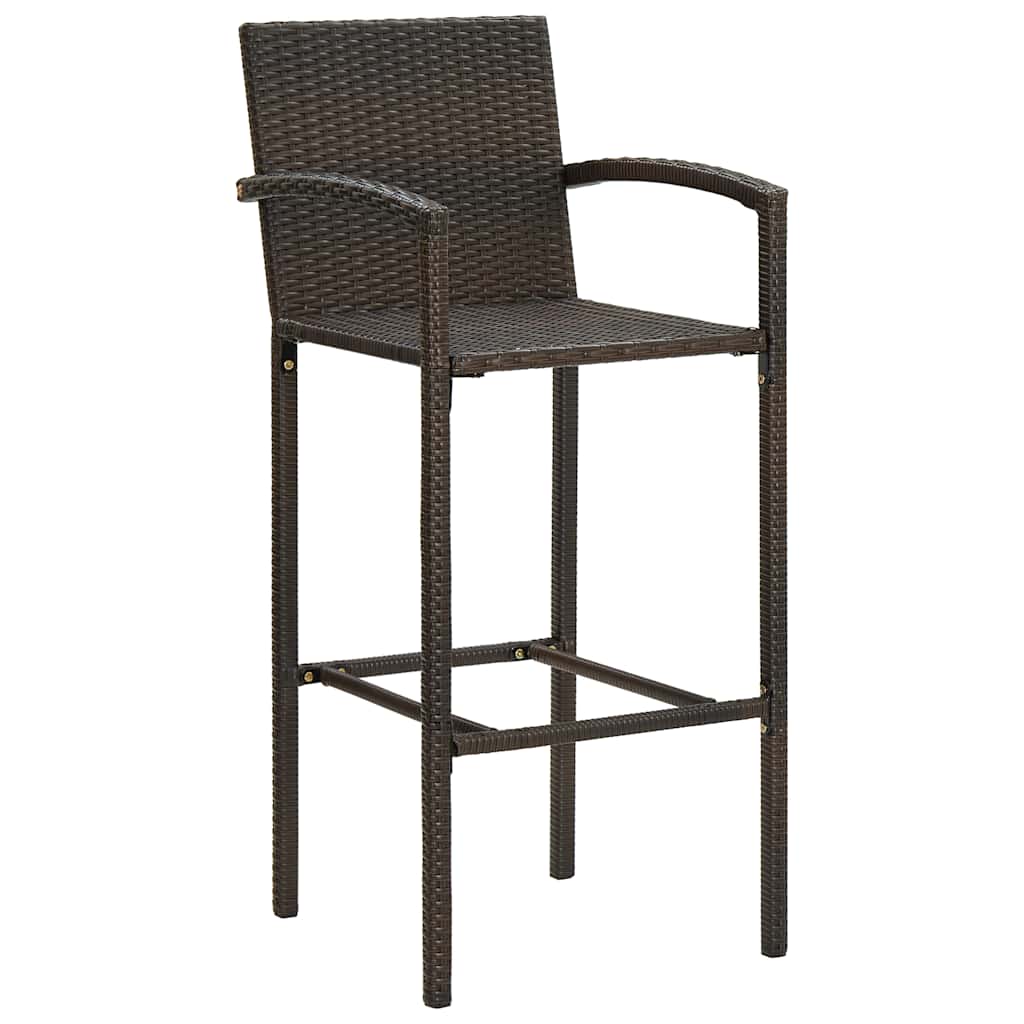 vidaXL Garden Bar Set | Brown | PE rattan | Medium | Seats Many | Garden Bar Set