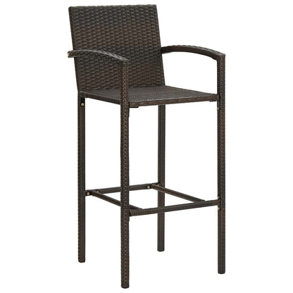 vidaXL Garden Bar Set | Brown | PE rattan | Medium | Seats Many | Garden Bar Set