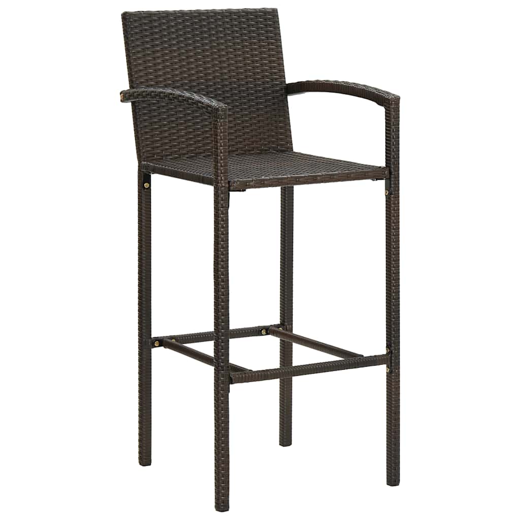 vidaXL Garden Bar Set | Brown | PE rattan | 5 Piece Set | Footrest