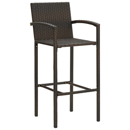 vidaXL Garden Bar Set | Brown | PE rattan | 5 Piece Set | Footrest