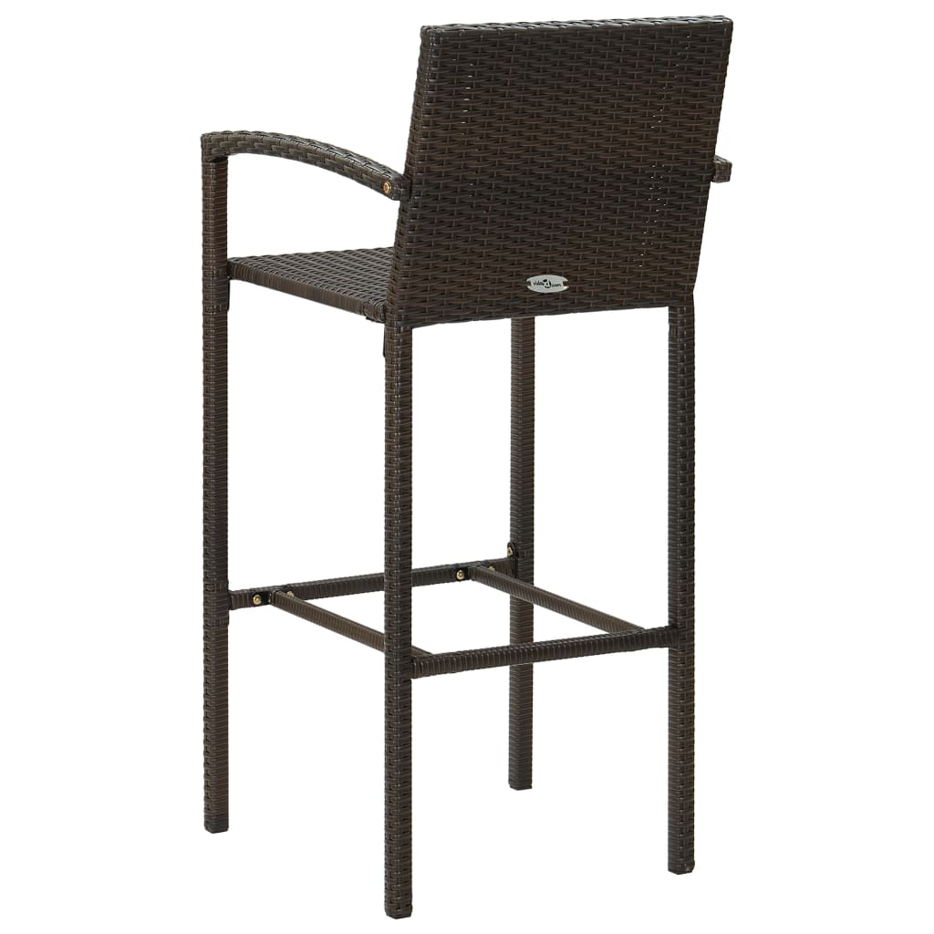 vidaXL Garden Bar Set | Brown | PE rattan | 5 Piece Set | Footrest