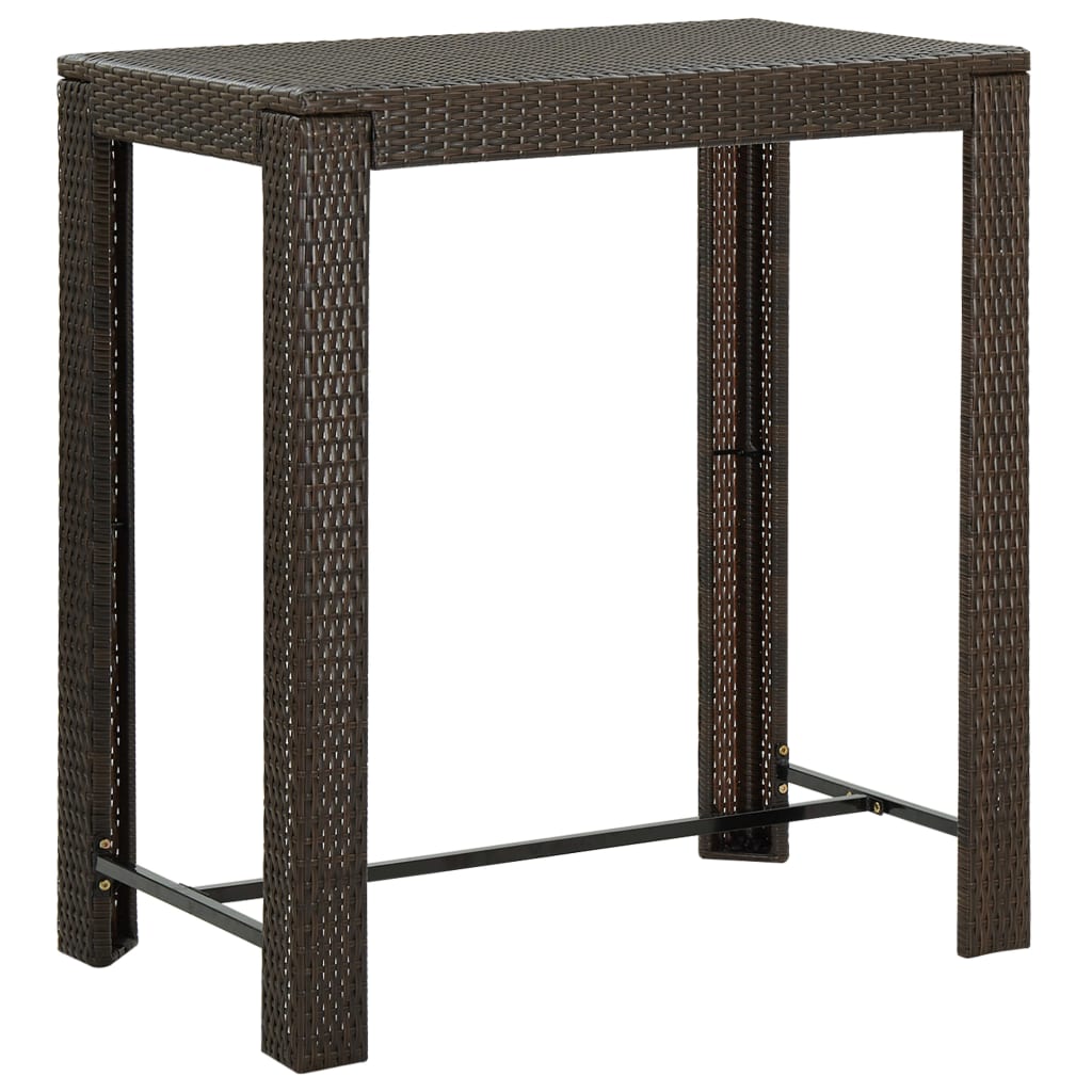vidaXL Garden Bar Set | Brown | PE rattan | 5 Piece Set | Footrest