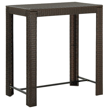 vidaXL Garden Bar Set | Brown | PE rattan | 5 Piece Set | Footrest