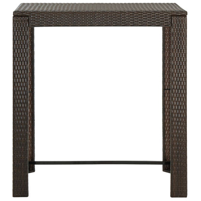 vidaXL Garden Bar Set | Brown | PE rattan | 5 Piece Set | Footrest