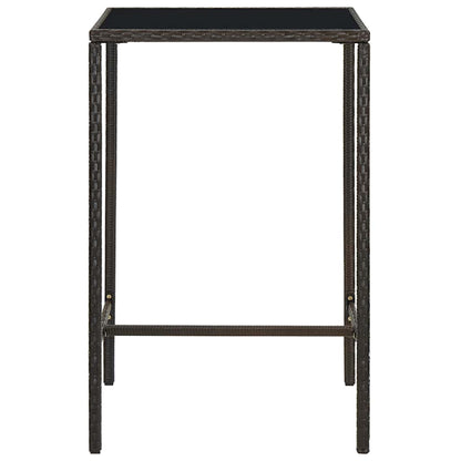 vidaXL 5 Piece Garden Bar Set Poly Rattan Brown