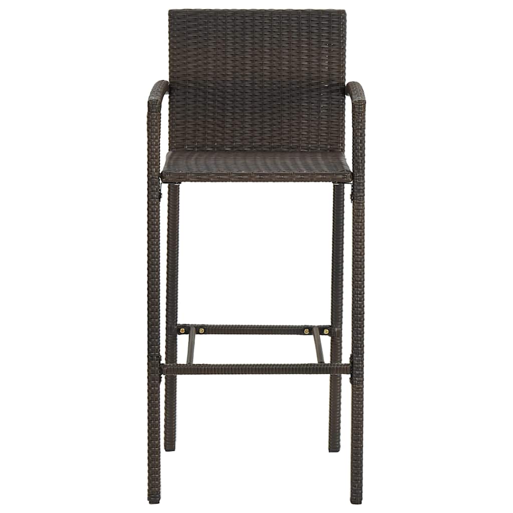 vidaXL 5 Piece Garden Bar Set Poly Rattan Brown