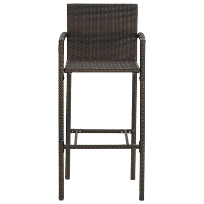 vidaXL 5 Piece Garden Bar Set Poly Rattan Brown
