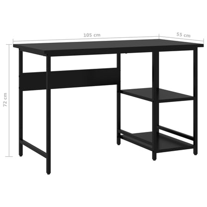 vidaXL Computer Desk Black 105x50x72 cm MDF and Metal