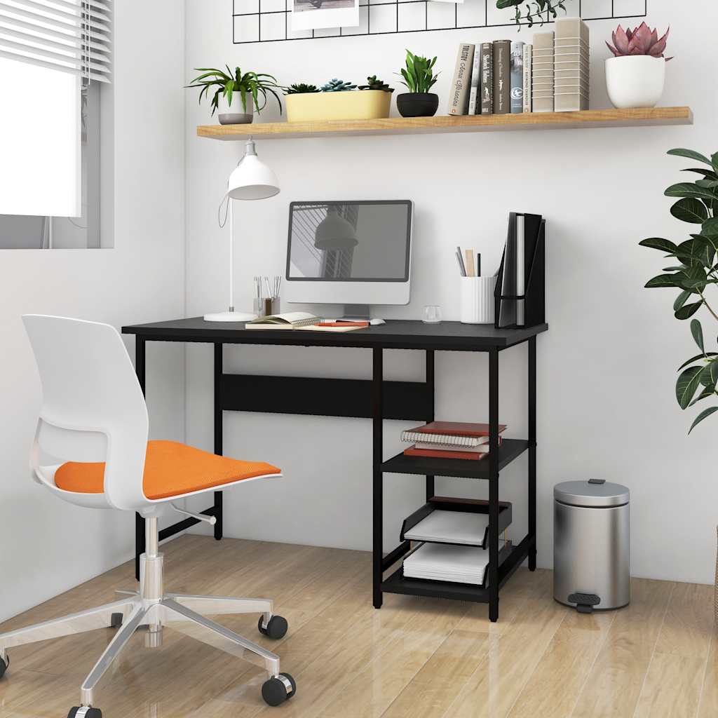 20550 vidaXL Computer Desk Black 105x50x72 cm MDF and Metal