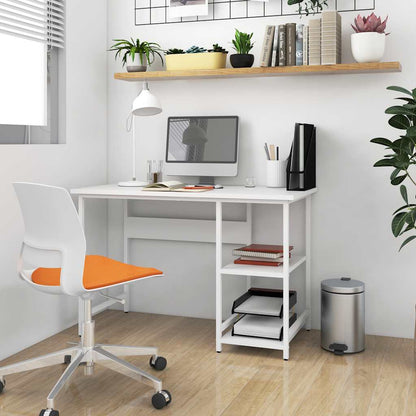20551 vidaXL Computer Desk White 105x50x72 cm MDF and Metal