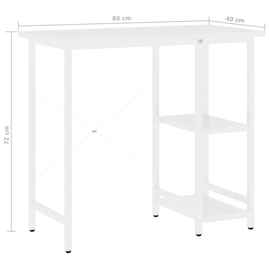 vidaXL Computer Desk | White | MDF | 80x40x72 cm |  Durable  | Computer Desk