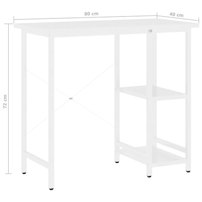 vidaXL Computer Desk | White | MDF | 80x40x72 cm |  Durable  | Computer Desk