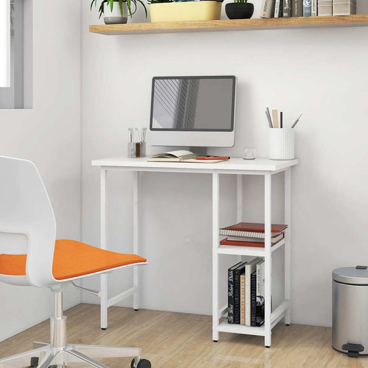 20555 vidaXL Computer Desk White 80x40x72 cm MDF and Metal