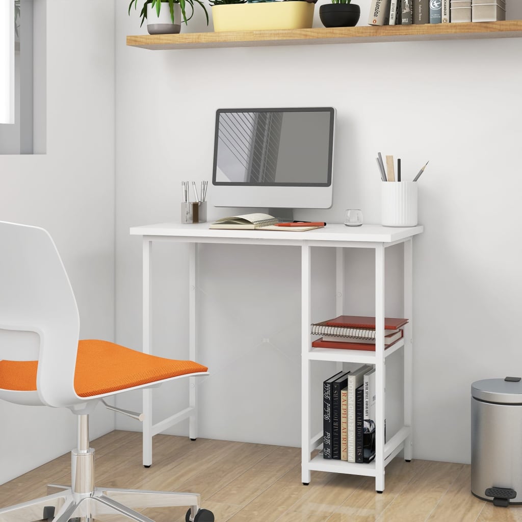 vidaXL Computer Desk | White | MDF | 80x40x72 cm |  Durable  | Computer Desk