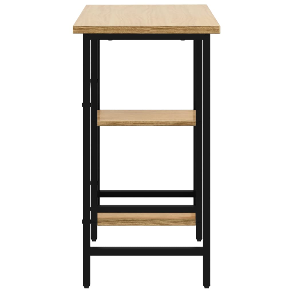 20557 vidaXL Computer Desk Black and Light Oak 80x40x72 cm MDF and Metal