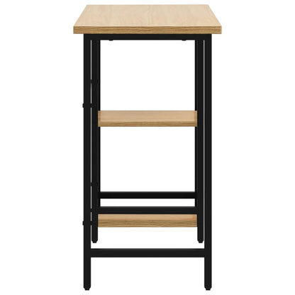 20557 vidaXL Computer Desk Black and Light Oak 80x40x72 cm MDF and Metal