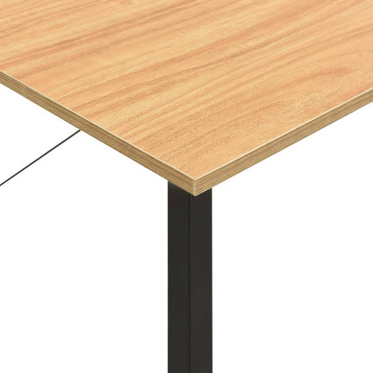 vidaXL Computer Desk Black and Light Oak 80x40x72 cm MDF and Metal