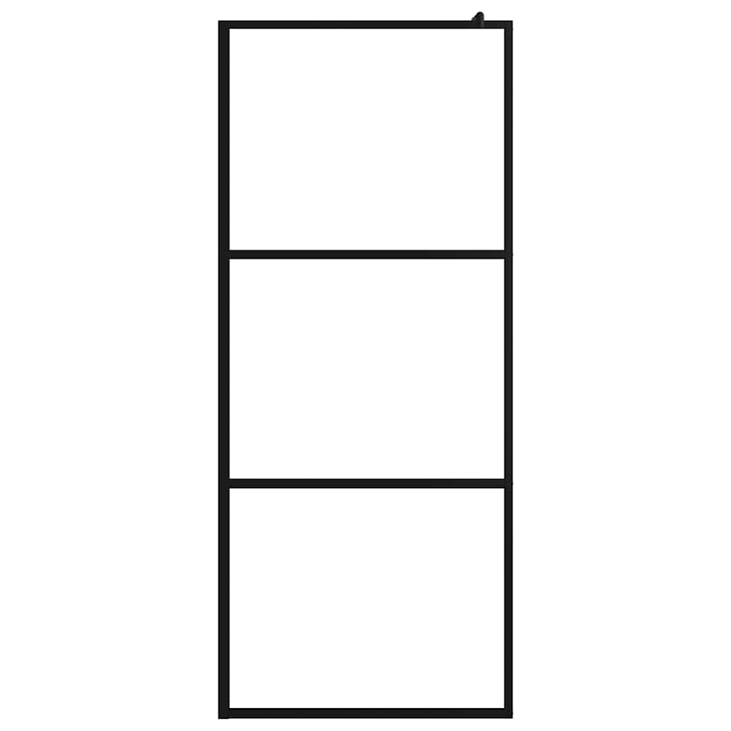 vidaXL Shower walls Black 90 x 195 cm Glass and Aluminium