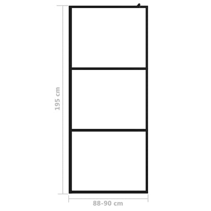 vidaXL Shower walls Black 90 x 195 cm Glass and Aluminium