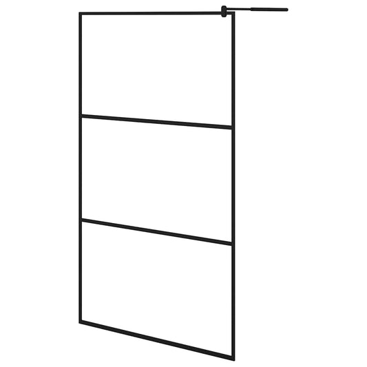 vidaXL Shower walls Black 115 x 195 cm Glass and Aluminium