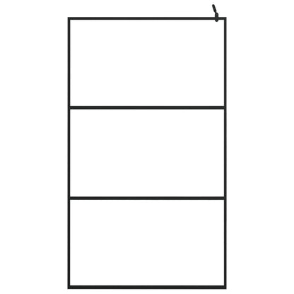 vidaXL Walk-in Shower Wall with Clear ESG Glass Black 115x195 cm