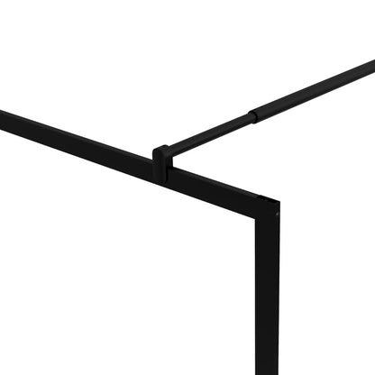 vidaXL Walk-in Shower Wall with Tempered Glass Black 100x195 cm