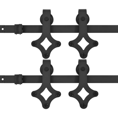 vidaXL Sliding Door Hardware Kits 2 pcs 200 cm Steel Black