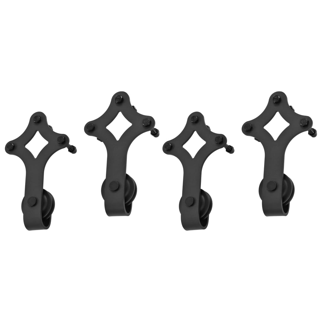 vidaXL Sliding Door Hardware Kits 2 pcs 200 cm Steel Black