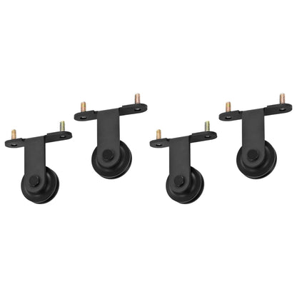 vidaXL Sliding Door Hardware Kits 2 pcs 183 cm Steel Black