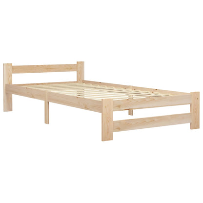 vidaXL Bed Frame | Natural Wood | Solid Pine Wood, Plywood | Single | Tough