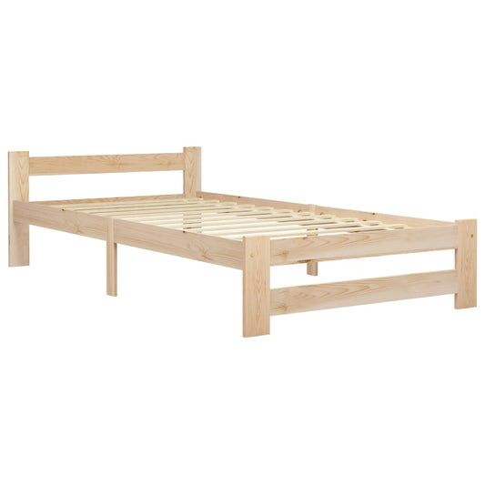 vidaXL Bed Frame | Natural Wood | Solid Pine Wood, Plywood | Single | Tough