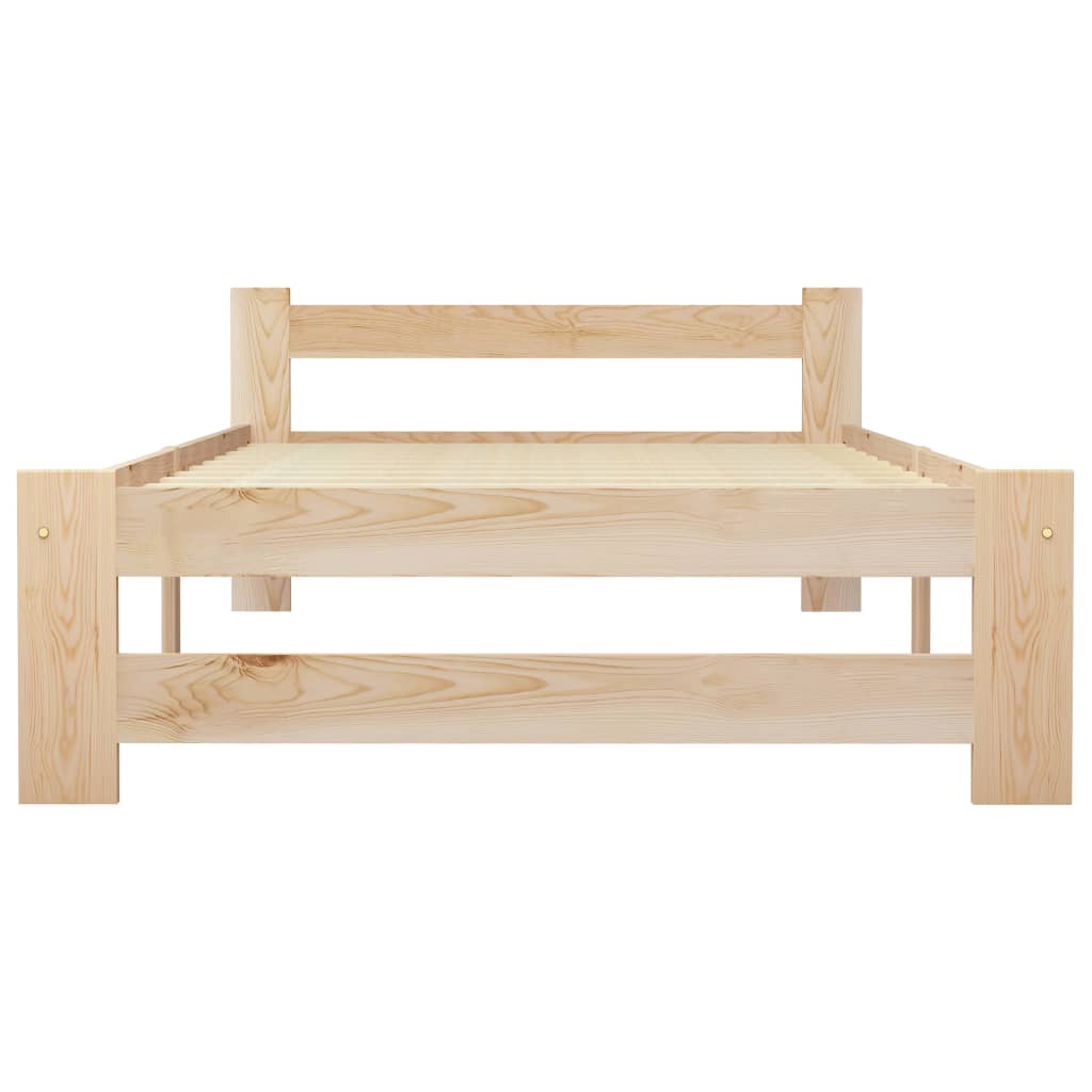 vidaXL Bed Frame | Natural Wood | Solid Pine Wood, Plywood | Single | Tough