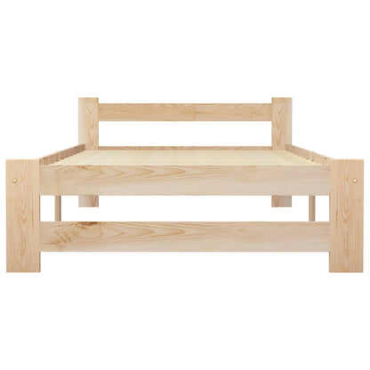 vidaXL Bed Frame | Natural Wood | Solid Pine Wood, Plywood | Single | Tough