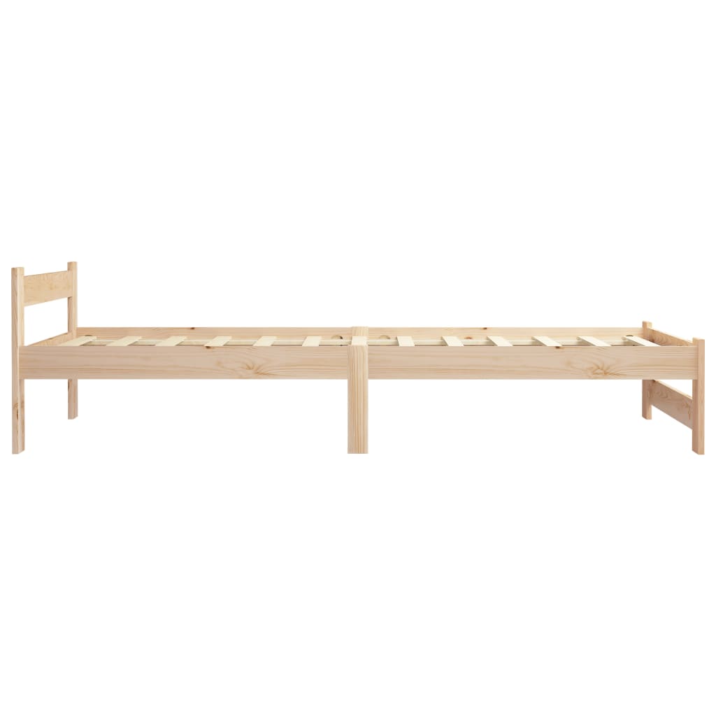 vidaXL Bed Frame | Natural Wood | Solid Pine Wood, Plywood | Single | Tough