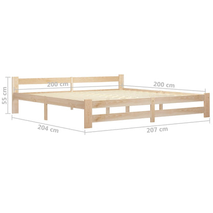 vidaXL Bed Frame | Natural Wood | Solid pine wood, Plywood | Double | Durable