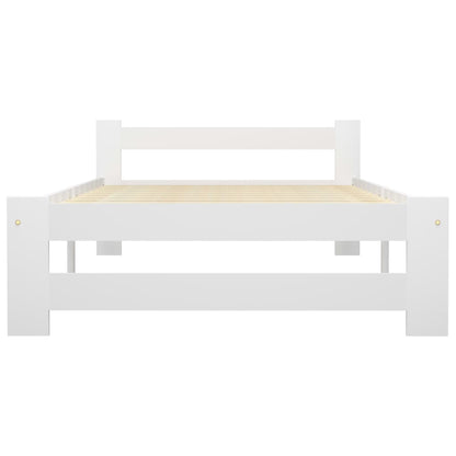 vidaXL Bed Frame without Mattress White Solid Pine Wood 90x200 cm